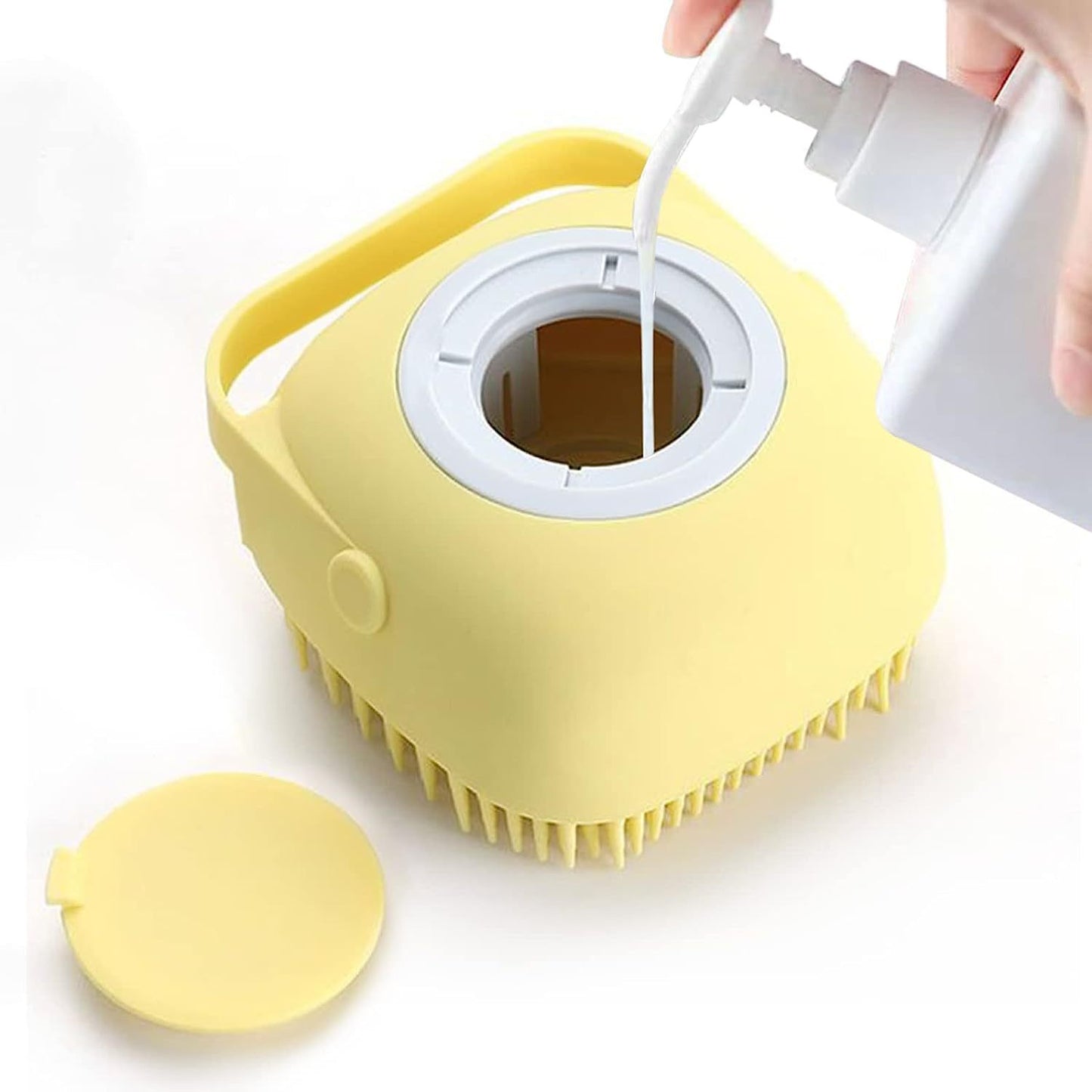 Soft Silicone Grooming Brush with Soap Dispenser