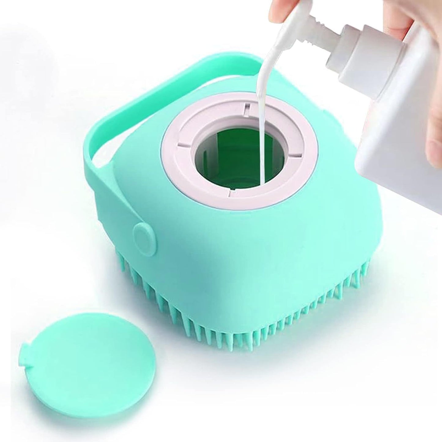 Soft Silicone Grooming Brush with Soap Dispenser
