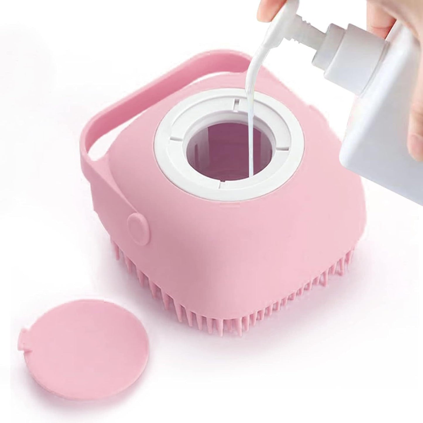 Soft Silicone Grooming Brush with Soap Dispenser