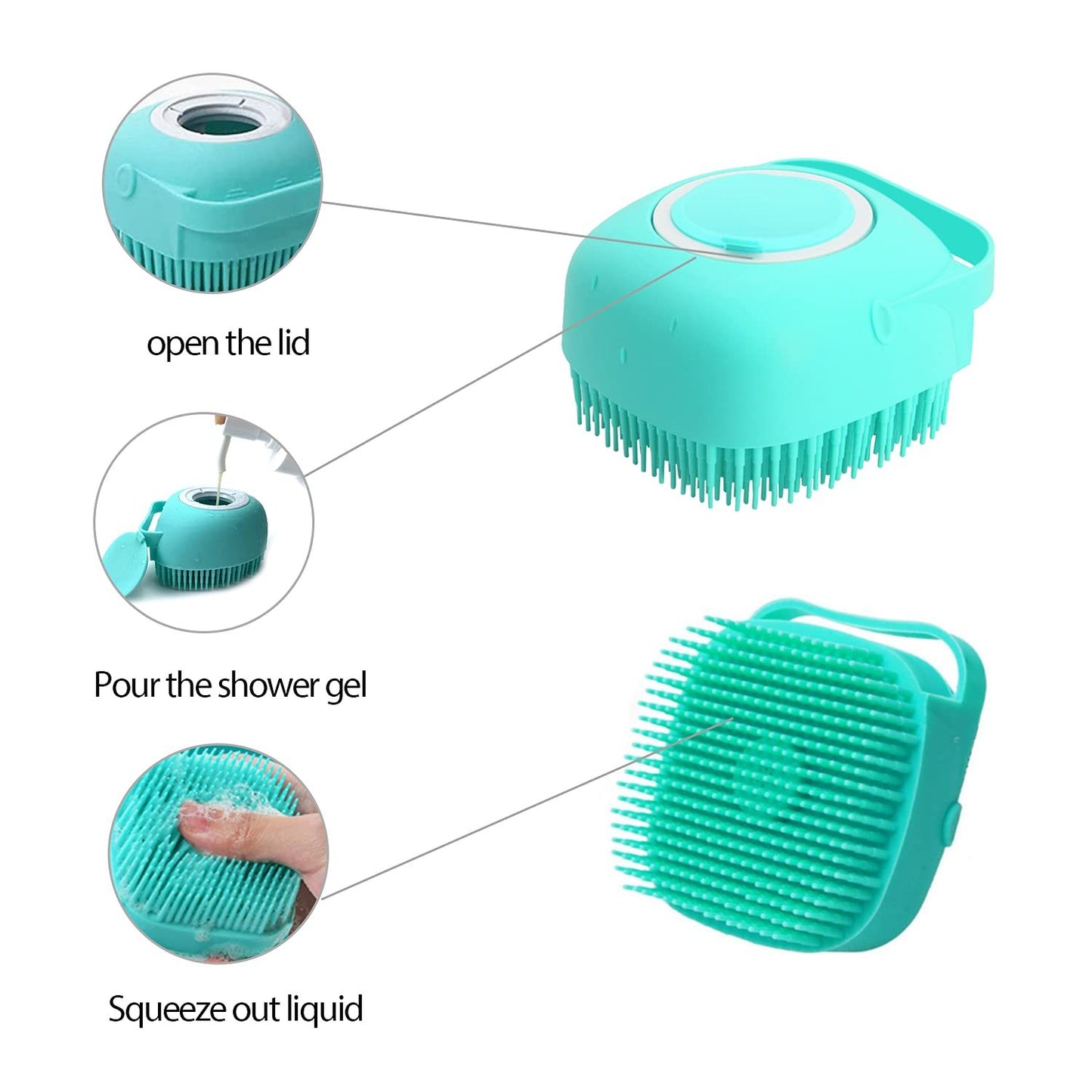Soft Silicone Grooming Brush with Soap Dispenser