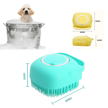 Soft Silicone Grooming Brush with Soap Dispenser